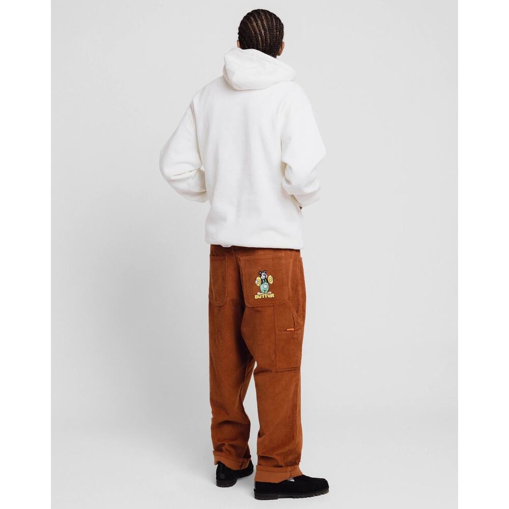 Butter Goods Men’s 38 Baggy Corduroy Pants Brown Embroidered Cartoon Pocket